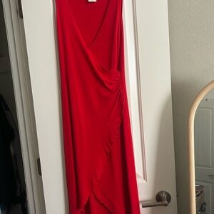 Allen B. By Allen Schwartz Vibrant Red Asymmetrical Dress